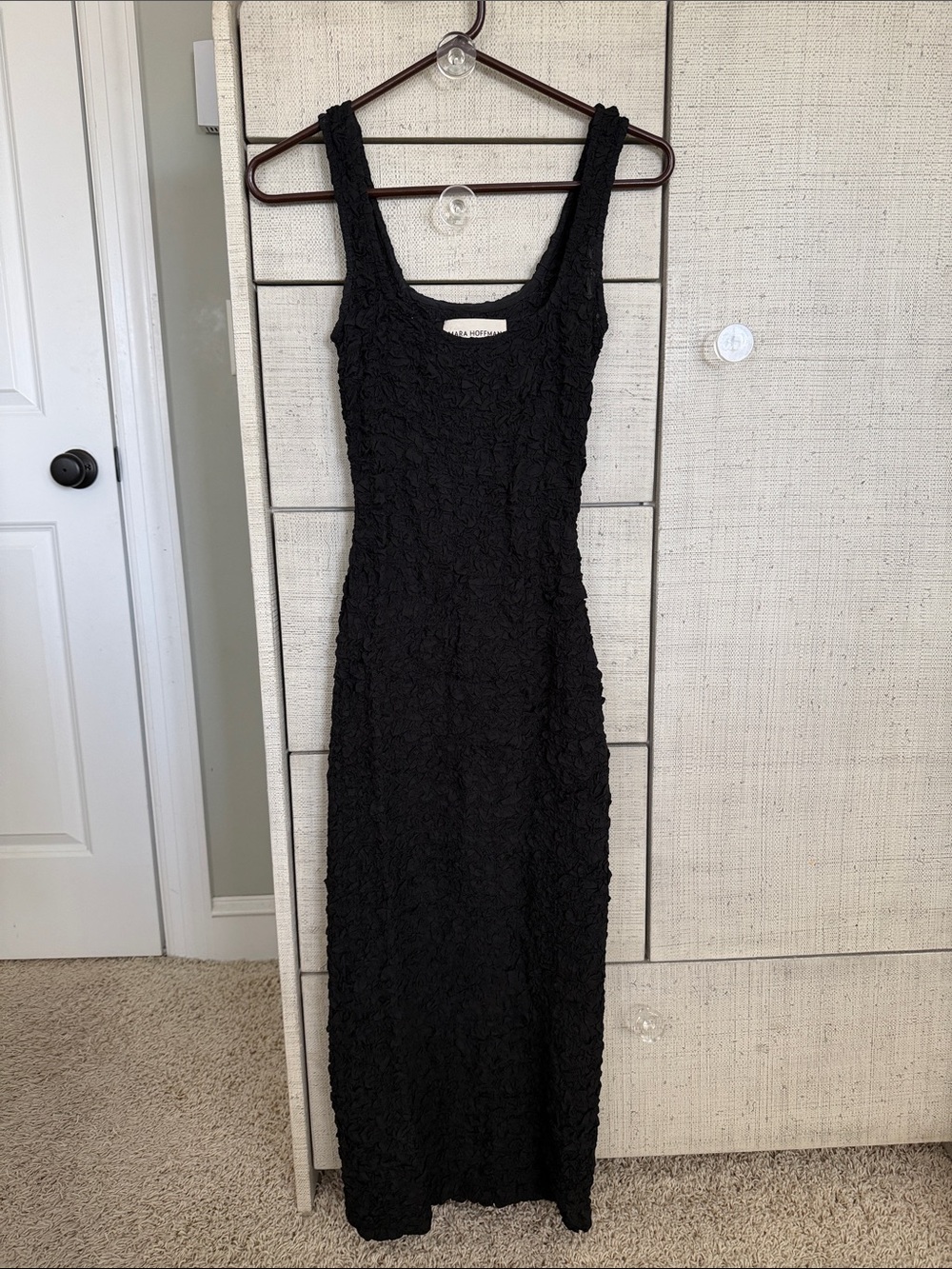 Mara Hoffman Black Textured Cult favorite Popcorn Maxi Dress